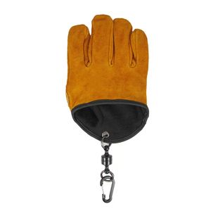 Guantes de barbacoa de cuero vacuno resistentes al calor y antideslizantes, portátiles, ignífugos, de cuero genuino, antideslizantes, para pesca. - Product Image 2