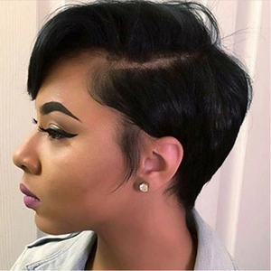 Virgo — perruque Afro/indienne Remy naturelle, <span class=keywords><strong>cheveux</strong></span> <span class=keywords><strong>courts</strong></span>, <span class=keywords><strong>coupe</strong></span> Pixie, pour femmes africaines - Product Image 1