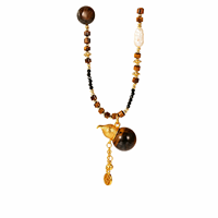 TANGPEI Nouvelle Chaîne de Perles en Alliage Style Chinois Élégant avec Breloque Gourde Hulu et Faux Perles pour Femme, Bijou Porte-Bonheur Tendance