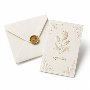 Cartes d'invitation de <span class=keywords><strong>mariage</strong></span> personnalisées, cartes de vœux de luxe gaufrées avec enveloppe, sceau de cire, impression dorée - Product Image 1