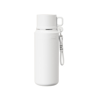 Bouteille d'eau isotherme à double paroi en acier inoxydable 304 de 1 L avec mousqueton et cordon, thermos portable pour l'extérieur - Product Image 5