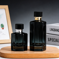 Flacons de parfum en verre transparents heptagonaux personnalisables de 50 ml et 100 ml, très demandés, avec vaporisateur à pompe et boîte d'emballage