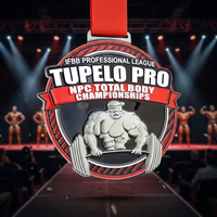 Médaille de championnat de musculation professionnelle, fabrication en gros, relief 3D, athlète musclé, médaille d'attribution en émail