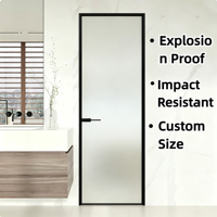 Puerta Separadora de Vidrio para Apartamento, Marco de Aleación de Titanio y Magnesio, Vidrio Templado 3C, Acabado Personalizado Duradero para Diseño de Hogar Moderno de Plano Abierto
