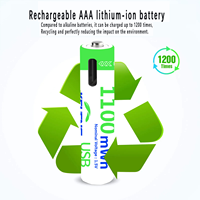 Cross-Border AAA 1,5 V 1100mWh Recargable Tipo-C Batería de micrófono de juguete eléctrico Batería de iones de litio cilíndrica constante