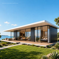 Villa préfabriquée moderne en acier léger, maison modulaire de luxe pour projets hôteliers et résidentiels