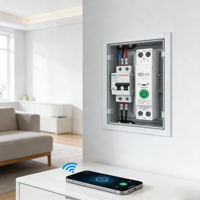 Interrupteur intelligent WIFI TUYA MCB 1P+N 6-63A 90-300V avec compteur d'énergie en cuivre (Kw/h) et capacité de coupure 6kA, programmable, montage sur rail DIN