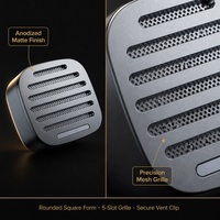 YUEHANGTC Désodorisant de voiture à clipser en alliage d'aluminium, sans batterie, 5 fentes, grille en maille, pour grille d'aération automobile