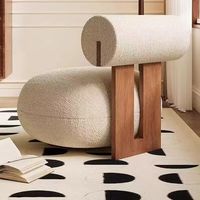 Fauteuil d'appoint gris en bois de style nordique moderne avec housses pour hôtel, hall, bar, salon et mobilier de loisirs