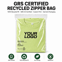 Sac à fermeture éclair recyclé certifié GRS, écologique, refermable, pochette refermable, emballage en plastique durable, vente en gros