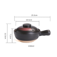 Casserole en céramique résistante à la chaleur, pot de cuisson en argile, ustensiles de cuisine, casserole en céramique avec couvercle pour la cuisson