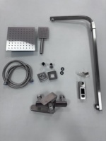 Robinet thermostatique monocommande en acier inoxydable 304 brossé, portable, pour eau chaude et froide, avec jet doux et fonction pluie, idéal pour appartement et hôtel