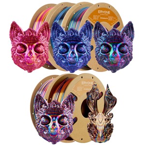 Filament d'impression 3D <span class=keywords><strong>ERYONE</strong></span> PLA <span class=keywords><strong>Silk</strong></span> Twist Rainbow Premium Brillant 1KG Multicolore Matériau d'impression 3D à fort trafic - Product Image 1