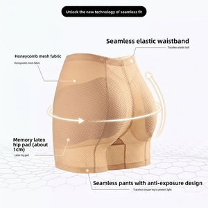 Leggings sculptants pour femmes, effet lifting des fesses, avec coussinet d'insertion et ceinture de compression abdominale à bords plats - Product Image 3