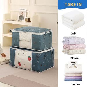 Sac de rangement pour vêtements et couettes de grande capacité pour la maison, en tissu non tissé, avec fermeture éclair, pour les voyages et l'organisation - Product Image 3