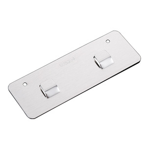 Plaque suspendue en acier inoxydable 304, crochets adhésifs, support mural pour salle de bain, cuisine, support de rangement - Product Image 1