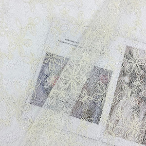 Tissu en dentelle brodée de sequins et de fleurs, élégant, vintage, de luxe, sur mesure, pour nappe, <span class=keywords><strong>voile</strong></span>, robe de fête pour femmes - Product Image 1