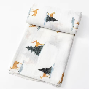 Couvertures en gros pour nouveau-nés, OEM, anti-bactériennes, pliées, en mousseline de coton biologique et <span class=keywords><strong>bambou</strong></span>, couvertures d'emmaillotage personnalisées, douces, tissées pour bébés - Product Image 4