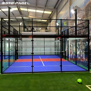 Terrain de compétition de padbol hybride professionnel 2-en-1 intégré, <span class=keywords><strong>cage</strong></span> d'entraînement multisports (<span class=keywords><strong>mini</strong></span> <span class=keywords><strong>football</strong></span> et padel), ensemble complet standard - Product Image 1