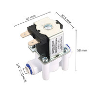 Válvula Solenoide Magnética Eléctrica de Plástico de 1/4 Pulgada, 12V/24V CC, Normalmente Cerrada, para Purificador de Agua