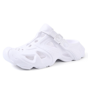 Men's Crocs Summer Outdoor Thick Soled <b>Closed</b> <b>Toe</b> <b>Sandals</b> Non Slip Breathable EVA White Black Khaki Green Solid Color 3.5cm Heel - Product Image 5