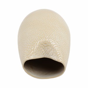 Vaso in ceramica moderno con bordo smerlato, forma aperta arrotondata decorativa per soggiorno, camera da letto, decorazioni per la casa - Product Image 6