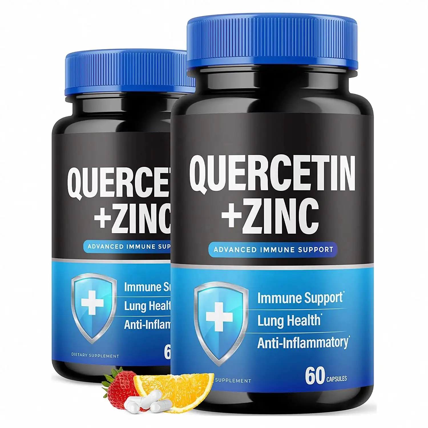 Suplemento de cápsulas de zinc de quercetina OEM/OMD con soporte inmunológico de vitamina C antiinflamatorio para adultos