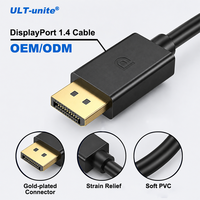 Câble DP Ult-unite UHD 4K 144Hz de haute qualité, câble vidéo CCS 1m 2m 3m 5m, prise en charge de l'emballage personnalisé