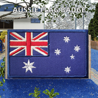 Drapeaux d'Australie et de Nouvelle-Zélande en tissu chenille, badges magnétiques brodés en 3D