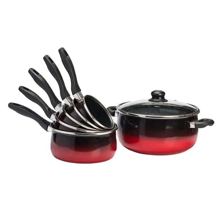 Non -Stick cookware Set enamel carbon Steel non stick casserole and saucepan set