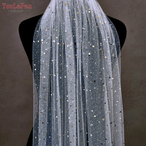 Voile de mariée YouLaPan V184 Romantique, longueur Valse, simple couche, en dentelle transparente avec appliques motifs étoiles et lunes pour <span class=keywords><strong>femme</strong></span> - Product Image 6