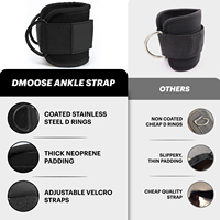 Sangles de cheville en nylon et cuir personnalisables équipement de fitness réglable avec néoprène rembourré pour machines à câble