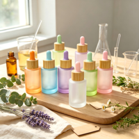 Botol Kaca Pipet 30ml dengan Logo Kustom, Tutup Bambu, Botol Kosong untuk Serum Wajah, Minyak Tubuh, Solusi Kemasan Massal