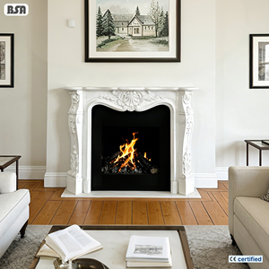 天然大理石暖炉マントルピース手彫り石室内用リビングルームホテルアパートコーナー自立 - Product Image 2