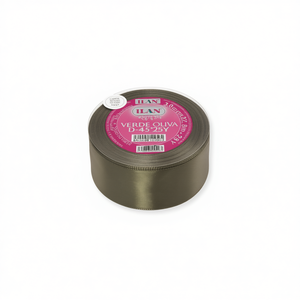 ริบบิ้นผ้าซาติน Ilan ขนาด 3.8 ซม. ยาว 25 หลา สีเขียวมะกอก D-45 10300 - Product Image 1