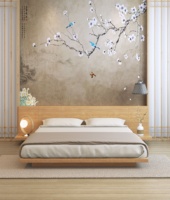 Cadres de Lit Bas Tatami Hôtel Maison avec Tête de Lit en Bois de Chêne Tailles Complet Queen King Letto Matrimoniale 160x200 Lit Coffre