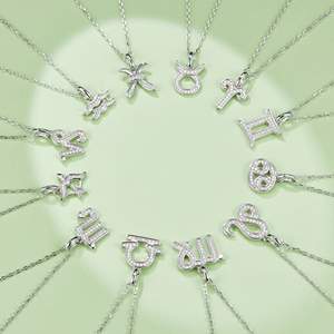 Vendita calda 12 collezione zodiacale collane pendenti Moissanite prezzo di fabbrica 925 argento Sterling <span class=keywords><strong>Taurus</strong></span> zodiacale collana - Product Image 5