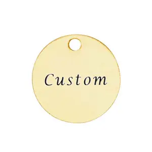 Promotional Custom Stainless Steel Gold Metal Brand Logo Tag For Clothing