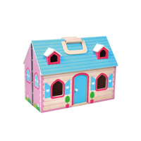 Mini jouet de maison en bois pliable avec meubles, jouet Portable de haute qualité