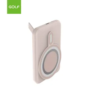 Bateria de polímero para display LED Golf atacado Mini sem fio PD 20W carregamento rápido tipo C OEM banco de potência magnético 5000mAh com suporte