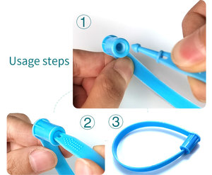 Sceau en plastique pour vêtements, bande de scellement en plastique avec logo et numéro de série, scellés de sécurité jetables en plastique - Product Image 6
