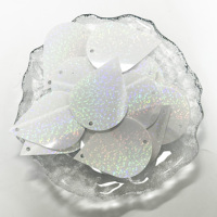 Paillettes irisées en forme de larme de grande taille - 60x45mm Paillettes fantaisie pour costumes de scène et décoration de festival DIY - Fournitures de paillettes en PVC en vrac
