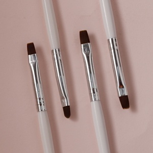 4 Pcs Flat Nylon Nail Art UV Gel Brush Set Size 6 8 Shaped Head Gel Nail Painting Decoration Manicure Salon Nail Brushes Kit - Product Image 5