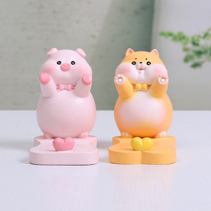 BONERUY Dynamic Lucky Pig Phone <b>Stand</b> Resin Tablet Holder Portable Gift For Desk Decoration - Product Image 3