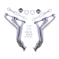 Paire de collecteurs en acier inoxydable soudés TIG pour garde-boue élargi, collecteur à haut débit à fixation par boulons, compatible avec les Hot Rods Chevrolet Small Block 1935-48