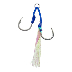 Jig de pêche en fil de soie lumineux haute luminosité avec hameçon robuste <span class=keywords><strong>pour</strong></span> jigging lourd en mer, double tête de jig en acier à haute teneur en carbone - Product Image 1
