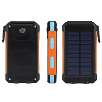 Banco de Energía Solar Impermeable con Doble USB, 10000mAh, Salida de 12W, Protección Contra Sobrecarga, Batería de Litio-Polímero, Tipo-C, Pantalla LED, Carga Rápida
