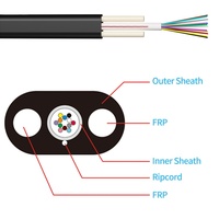 Cable de Fibra Óptica de 2 Hilos OEM/ODM G.657 A2, Tipo de Amortiguador Ajustado, Cable de Bajada FTTH para Exteriores
