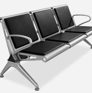 Banc <span class=keywords><strong>d</strong></span>'attente confortable en métal inoxydable pour gares, aéroports et hôpitaux, 3 places - Product Image 6