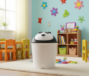 Bote de basura con diseño de panda, tapa giratoria de 23x35cm, uso en el hogar, escuela y guardería para niños - Product Image 2